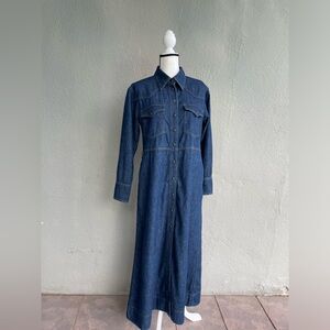 NWOT Banana Republic Dark Indigo The Western Shirtdress Size Medium